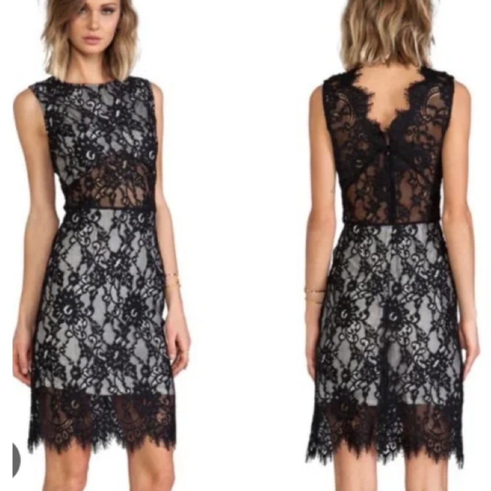 NWT Alexis Silk Kruse Lace Overlay Dress